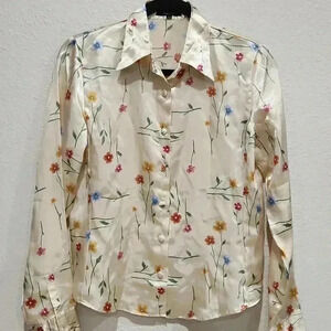 Siena Alpino Floral Collar Button Down Blouse